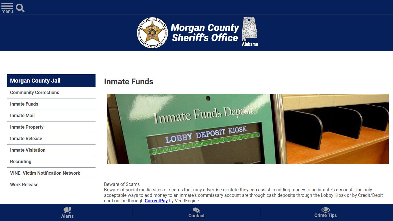 Inmate Funds | Morgan County Sheriff, Alabama